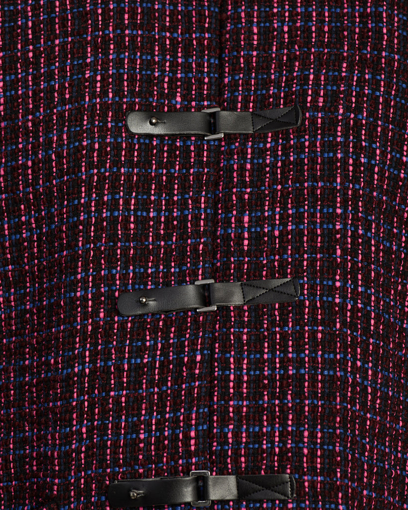 Close up of Magenta Tweed Fabric