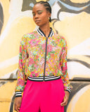 Silk Aviator Jacket - Fairfield Bloom