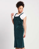 Long Pinafore - Green Corduroy