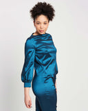 Bishop Sleeve Top - Iridescent Teal