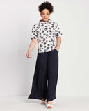 Roll Neck Top - Monochrome Floral