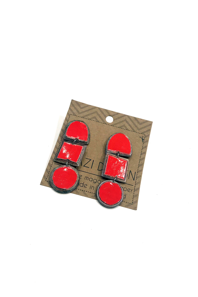 The Social Outfit now stocks Quazi Design red lindiwe Earrings